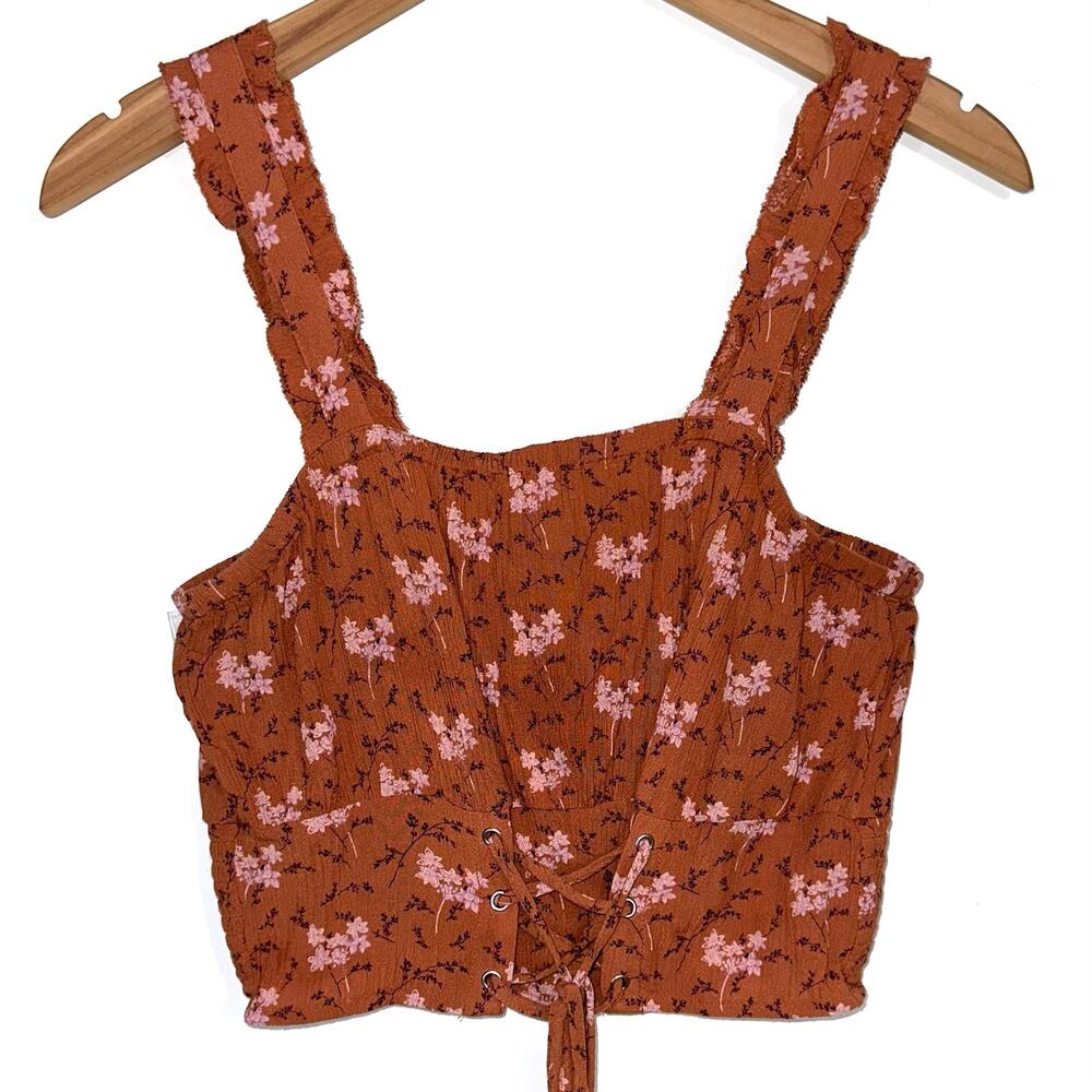 AEO American Eagle Floral Crop Top Size Small